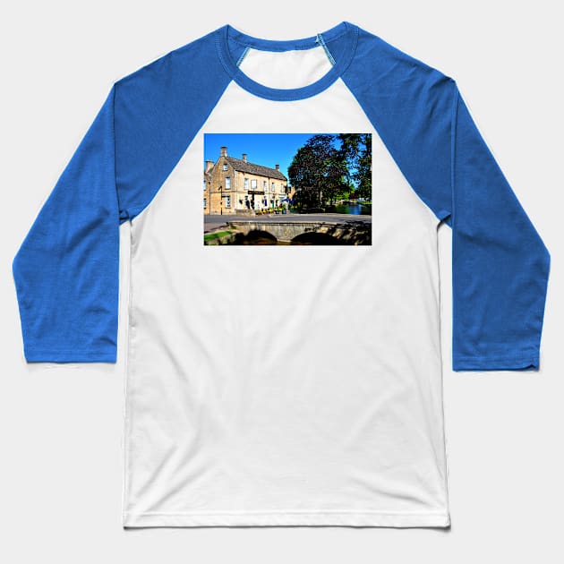 Kingsbridge Inn Bourton on the Water Cotswolds Baseball T-Shirt by AndyEvansPhotos